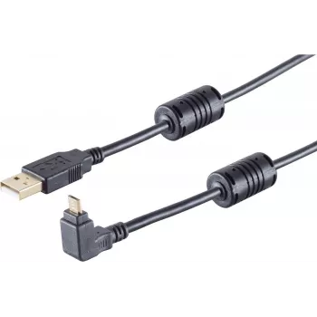 USB kabelis ShiverPeaks 13-10002 USB 2.0 1m Melns