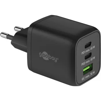 Goobay 64753 Lādētājs mobilajām ierīcēm, austiņām, viedtālruņiem, planšetdatoriem, melns, AC ātrā uzlāde, iekštelpām