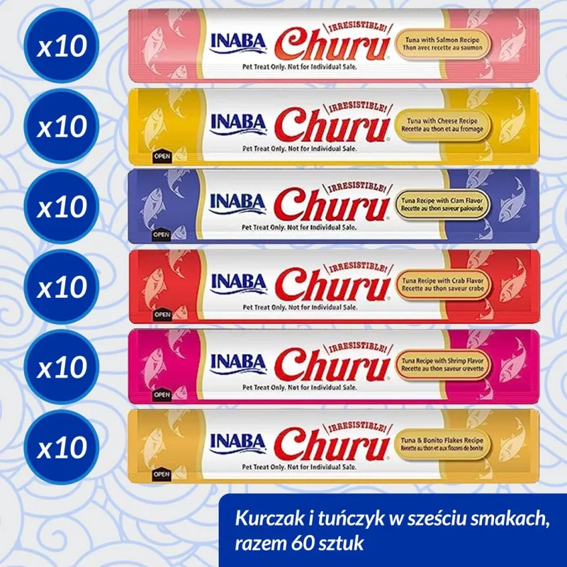 INABA Churu Variety box Tuna - kaķu gardumi - 60 x 14g