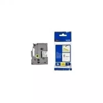 Brother TZ S211 līmlente 6mm, melns/balts, spēcīga līme, glancēta laminēta