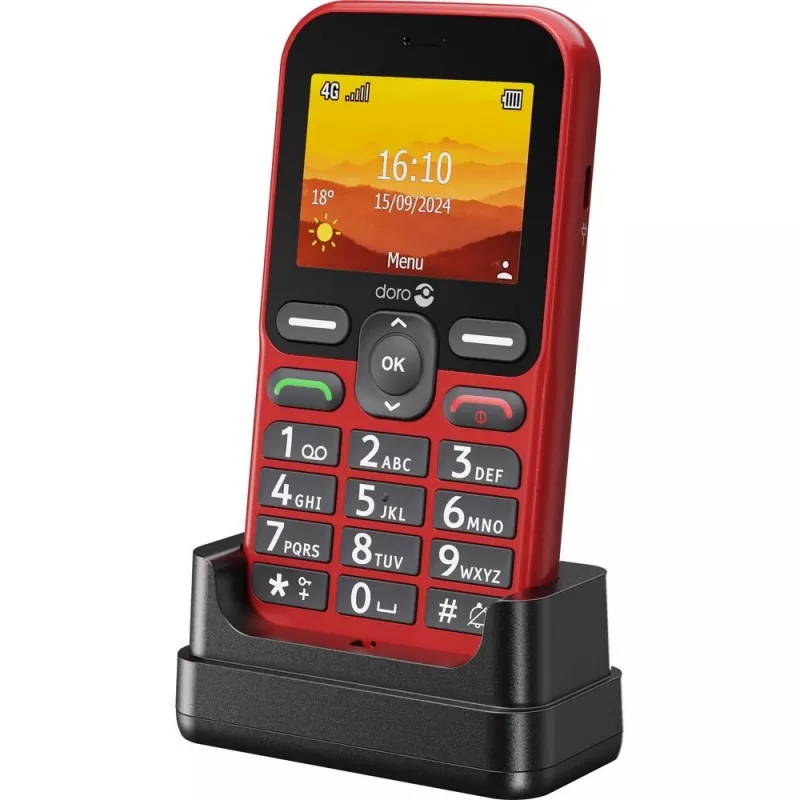 Doro Leva L10 4G, lielpogu telefons, sarkans (380571)