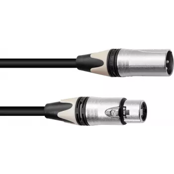 PSSO XLR mikrofona kabelis 3-pin 15 m, melns, Neutrik savienotāji