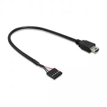 USB kabelis DeLOCK 83170 USB 2.0 0.3 m Mini-USB B Melns