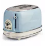 Ariete 155 Design 2 Slots Toaster ar Sviestmaižu Turētājiem, 6 Grauzdēšanas Līmeņi, 810 W, Nerūsējošā Tērauda Korpuss, Noņemama Drupaču Paplāte, Pasteļzils