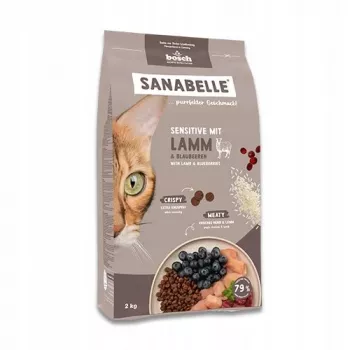 Sausā barība kaķiem Bosch Sanabelle Life Sensitive — jērs un mellenes, 8 kg, pieaugušiem, bez graudiem, 31% olbaltumvielu
