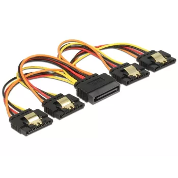 SATA strāvas kabelis DeLOCK 60156 0.15 m SATA 15-pin uz 4 x SATA 15-pin Daudzkrāsains