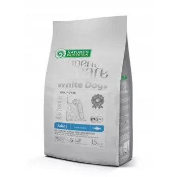 NATURE'S PROTECTION White Dogs Herring Adult Small Breeds sausā barība suņiem 1.5 kg