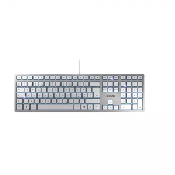 CHERRY KC 6000 SLIM tastatūra Universal USB QWERTY Nordic Sudrabs, Balts