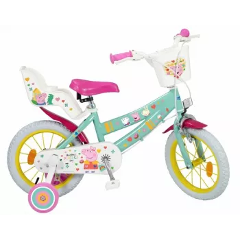 Bērnu velosipēds Toimsa Peppa Pig 14 collu, zaļš, 3–5 gadiem