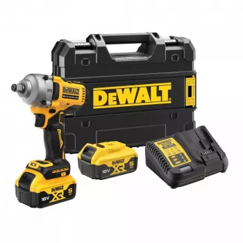 Bezvadu triecienskrūvgriezis DeWALT DCF891P2T-QW, bezsuku motors, 18V 5.0Ah, 1/2 collu patrona, 812 Nm griezes moments, 2000 apgr./min, 2 baterijas, lādētājs, futrālis