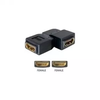 HDMI sieviešu adapteris DeLOCK 65078 90° pa kreisi melns