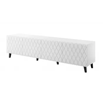 TV skapis cama meble ASTI 200×42×52 cm balts matēts