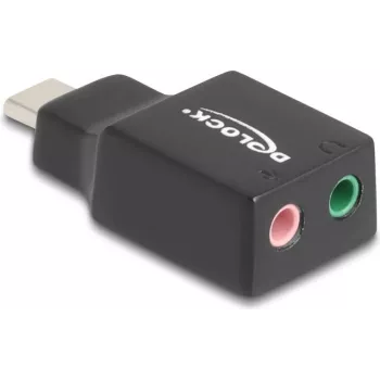 DeLOCK ārējā USB skaņas karte Type-C vīrišķais uz 2 x 3.5 mm stereo