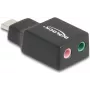 DeLOCK ārējā USB skaņas karte Type-C vīrišķais uz 2 x 3.5 mm stereo