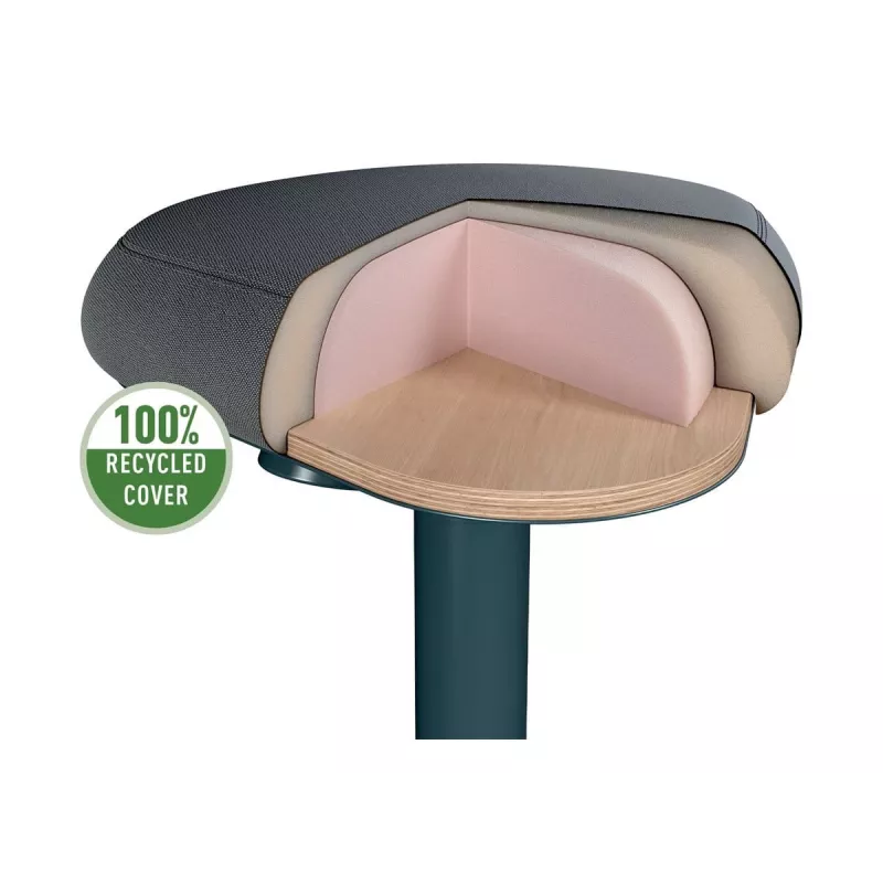Biroja krēsls Leitz 65440095 polsterēts sēdeklis pelēks plastmasas rāmis