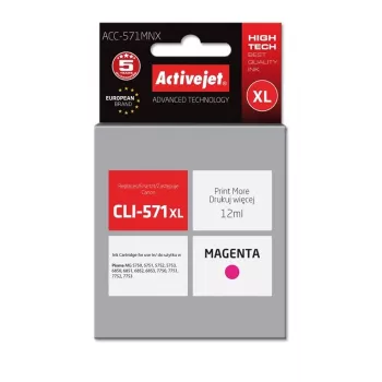 Activejet ACC-571MNX Tinte (aizstāj Canon CLI-571XLM; Supreme; 12 ml; magenta)