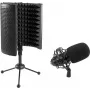 Lielās diafragmas kondensatora mikrofona komplekts Omnitronic CM-78MK2 ar AS-04 galda mikrofona absorbcijas sistēmu