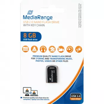 MediaRange Nano USB zibatmiņa 8GB USB 2.0 Melna (MR920)