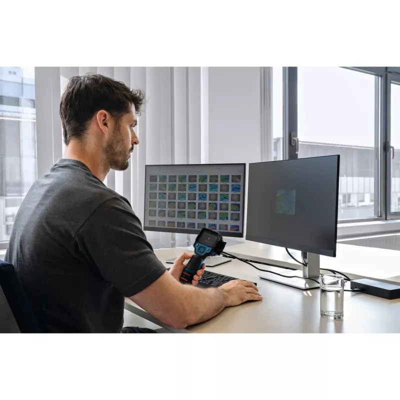 Bezvadu termālā kamera GTC 12V-450-13 Professional, termālais detektors zils/melns, bez akumulatora un lādētāja, instrumentu somā