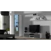 TV statīvs cama meble SOHO 140 — 1400×430×370 mm, balta virsma, skaidu plātne, balts rāmis, balts/pelēks spīdums