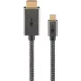 Goobay USB-C uz HDMI pīts kabelis 4K 60 Hz 3 m melns sudrabs (75701)