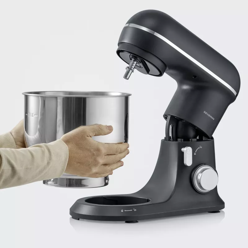 Virtuves kombains SEVERIN KM 3899 — 1200 W, 5.3 L nerūsējošā tērauda bļoda, Melns