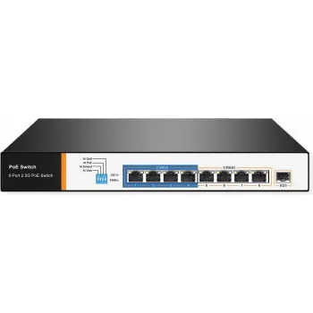 Tīkla slēdzis VALUE 21.99.1189 2.5G Ethernet 8 porti PoE 1U Melns