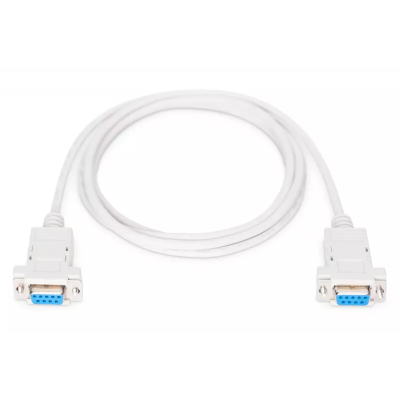 Assmann Zero-Modem savienojuma kabelis D-Sub9 sievišķais/sievišķais, 1.8 m, snap-hoods, bēšs (AK-610100-018-E)