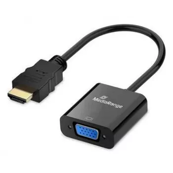 MEDIARANGE HDMI–VGA HD15 pārveidotājs 20cm melns – pārveidotājs – HDMI (MRCS231)