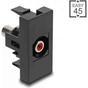 DeLOCK Easy 45 kontaktligzda 2 x RCA Melns Sarkans Sievišķīgs