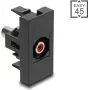 DeLOCK Easy 45 kontaktligzda 2 x RCA Melns Sarkans Sievišķīgs