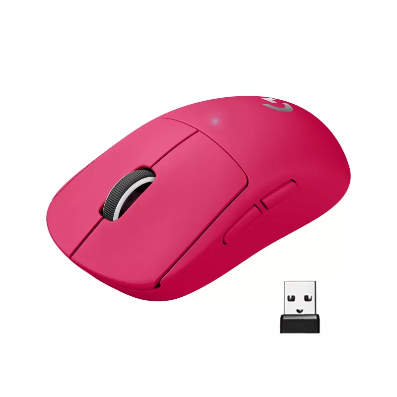 Logitech PRO X SUPERLIGHT bezvadu pele MAGENTA (910-005957)
