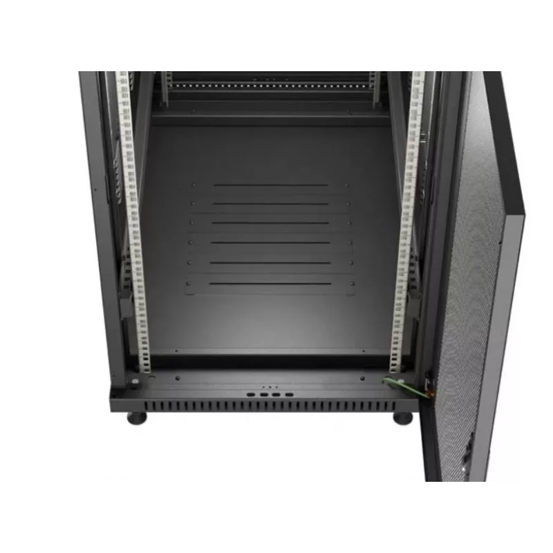 19 collu tīkla skapis LANBERG FF01-6022-23B, 22U, 600×1000 mm, melns, perforētas durvis