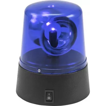 LED mini policijas gaisma EUROLITE 50603660 zila — USB uzlādējams, ar bateriju darbināms, kompakts brīdinājuma bāks