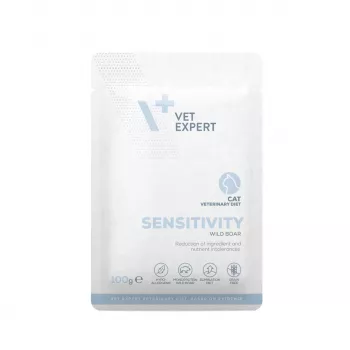 Slapjā barība kaķiem VETEXPERT Veterinary Diet Sensitivity paciņa 100 g — mežacūka, bezgraudu, pieaugušiem
