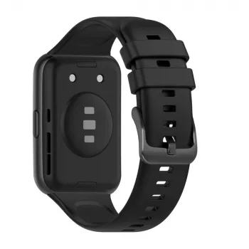 Fiksēta silikona siksniņa FIXED Huawei Watch Fit 2 — Melna, mīksta nomaiņas siksniņa