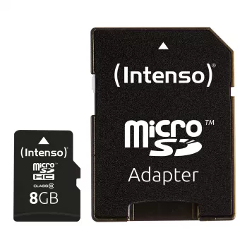 Atmiņas karte MICRO SDHC 8GB C10 ar adapteri 3413460 INTENSO