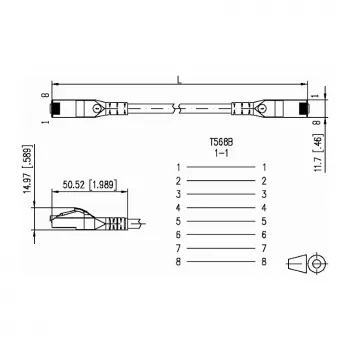 Metz 1308455077-E Ethernet Patch Cable Dzeltens