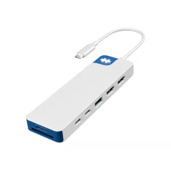 Hyper HyperDrive Flex 9 Portu Dual 4K HDMI Dokstacija, Balta/Zila | HD4103BUGL