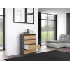 Kumode Top e Shop M4 ANTRACĪTS/ARTISĀNS — 4 atvilktnes, antracīta un ozola finišs, 700×400×970 mm, skaidu plātne