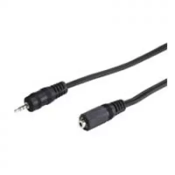 Wentronic Goobay 2,5 mm jack pagarinājuma kabelis, melns, 2 m - 2,5 mm spraudnis (3 kontaktu, stereo) > 2,5 mm ligzda (3 kontaktu, stereo) (50458)