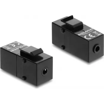 DELOCK Keystone modulis stereo ligzda 3.5 mm 4-pin sieviete - sieviete, melna