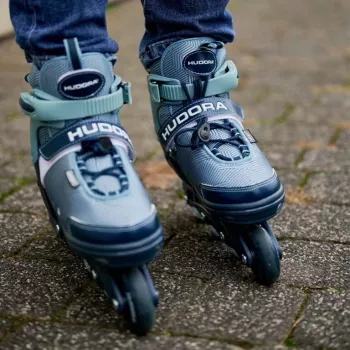 HUDORA Leon 2.0 bērnu skrituļslidas, regulējams izmērs 29–32, zils/pelēks