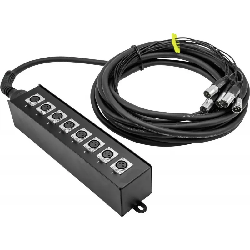 Omnitronic MUS-810 10 m stagebox – 8 kanālu skatuves kaste, balansēti audio savienojumi