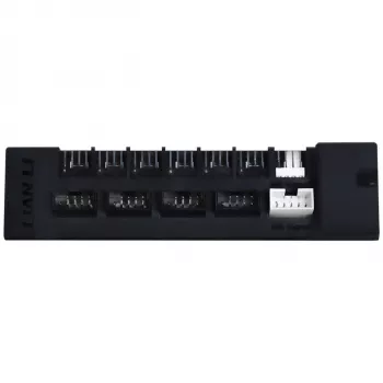 USB un PWM centrmezgls Lian Li EDGE HUB EG-HUB01B — 4× USB, 6× PWM ventilatora porti