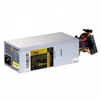 Akyga AK-T1-250 250 W TFX barošanas bloks, 80 PLUS Gold, aktīvā PFC, 80 mm ventilators, pelēks
