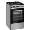 Brīvi stāvoša plīts BEKO FSM52332DXDT, 5 degļu gāzes virsma 60 cm, elektriskā cepeškrāsns 60 L, energoklase A
