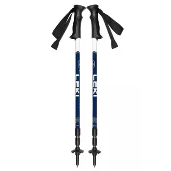 Trekking nūjas Leki EAGLE zili-baltas regulējamas alumīnija 3 segmentu 110–145 cm, 270 g
