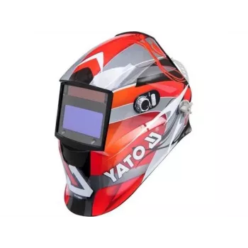 Metināšanas ķivere YATO YT-73921 ar automātisko tumšināšanas filtru, tonis 9–13, PC korpuss, skata lauks 4.3×9.8 cm, baterija 3V