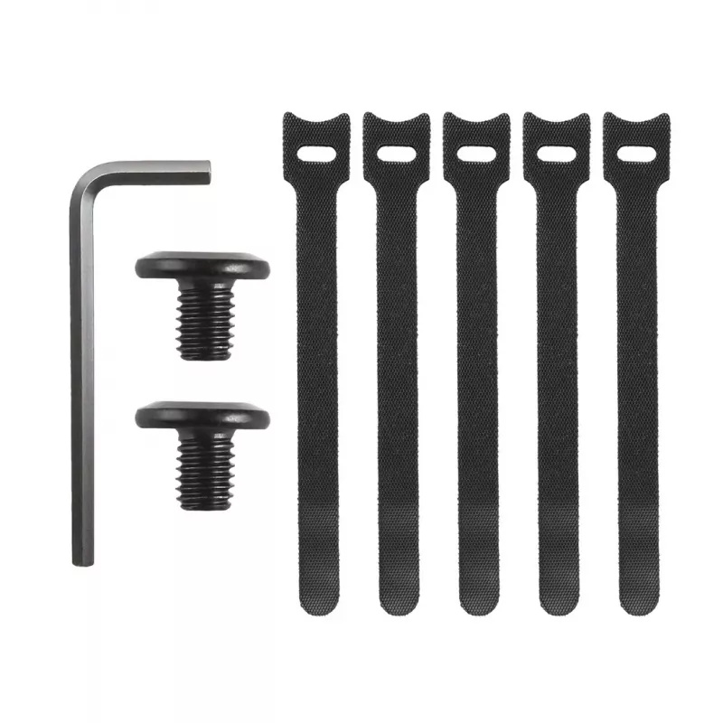 Maclean MC-105 B kabeļu organizators zem galda, tērauds/ABS, 400 mm, stiprinājums ar skavu galda virsmai 5–50 mm, maks. slodze 5 kg, melns